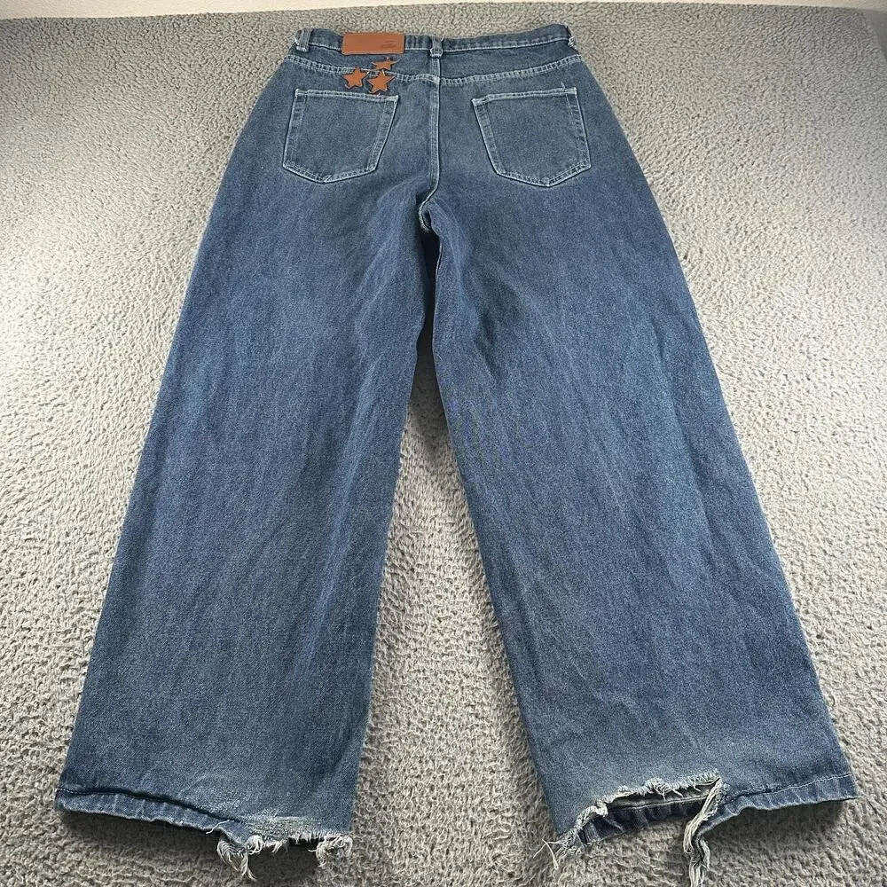 Scuffers Jumbo Jeans Mens 40(32 US) Blue Wide Leg Skater Baggy Denim Wash Grunge